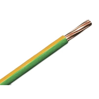 RS PRO 6491X Series Yellow Green 2.5 mm² Solid Copper Hook Up Wire 450/750 V 100 m Length 3.4 mm Diameter PVC Jacket 138-938