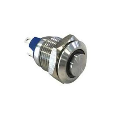 Bulgin MAV0120 Series Panel Mount Momentary Push Button Switch SPST 12 mm Cutout Silver Actuator MAV0120