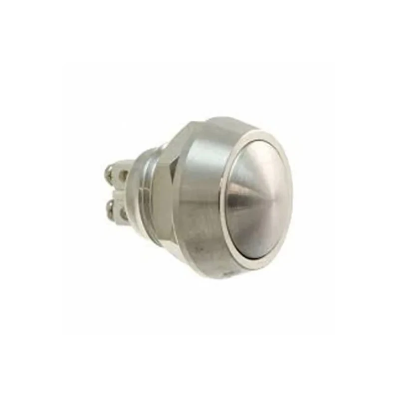 Bulgin Momentary Push Button Switch Panel Mount 12 mm Cutout SPST, Silver Actuator, IP67, 36V MMP0120/NNB67/P