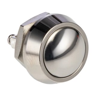 Bulgin Push Button Switch Panel Mount Momentary SPST 12 mm Cutout IP67 36 V DC/AC 2A MMP0120