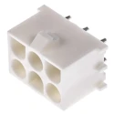 TE Connectivity Universal MATE-N-LOK Series Straight Through Hole PCB Header 6 Contacts 6.35 mm Pitch 3 Row 350711-1