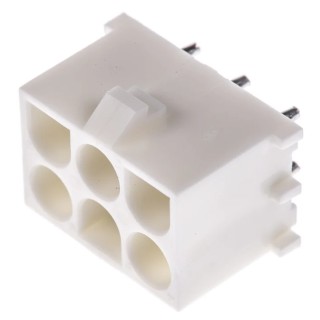 TE Connectivity Universal MATE-N-LOK Series Straight Through Hole PCB Header 6 Contacts 6.35 mm Pitch 3 Row 350711-1
