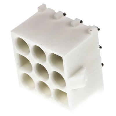 TE Connectivity Universal MATE-N-LOK Series Straight Through Hole PCB Header 9 Contacts 6.35 mm Pitch 3 Row 350712-1