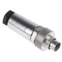 binder Circular Connector 5 Contacts Cable Mount M9 Plug Male IP67 Nickel Housing 125V 3A Gold Contacts 712 99.0413.10.05