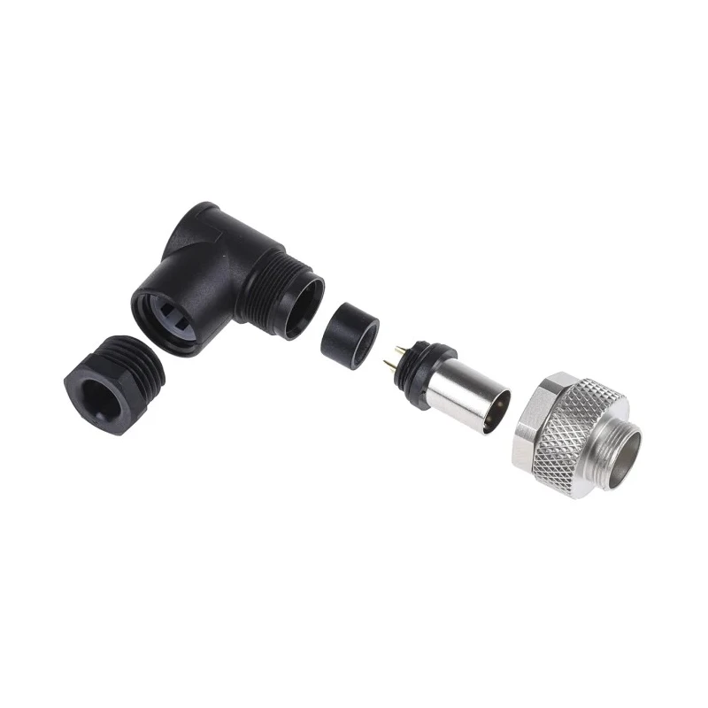 binder Circular Connector 2 Contacts Cable M9 Plug Male IP67 Metal Housing 125V 4A Series 712 99-0401-70-02