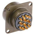 Souriau Sunbank by Eaton Copper Alloy Straight 12 Way Panel Mount MIL Spec Circular Connector 500V 13A 85102E1412P50