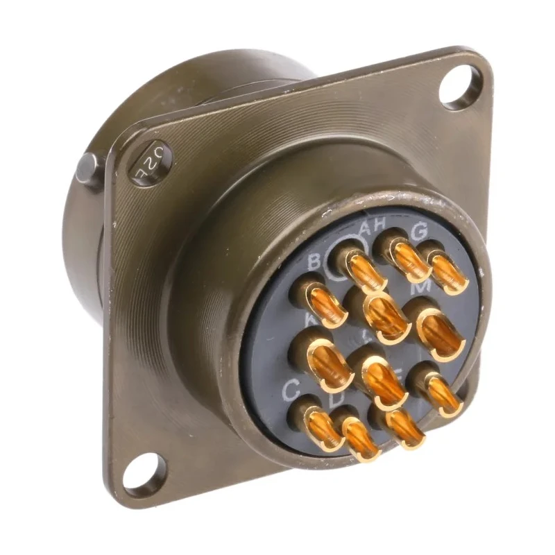 Souriau Sunbank by Eaton Copper Alloy Straight 12 Way Panel Mount MIL Spec Circular Connector 500V 13A 85102E1412P50