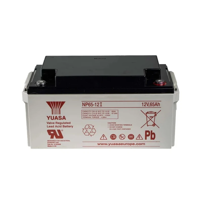 Yuasa 12 V Sealed Lead Acid Battery, M6 Insert Terminal, 65 Ah Capacity, VRLA AGM Construction NP65-12I