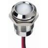 RS PRO White Panel Mount Indicator, 1.8V dc, 3.3V dc, 20mA, Lead Wire Termination, IP67, Prominent Bezel, Silver 130-1078