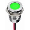 RS PRO Green Panel Mount Indicator 24V DC 20mA Lead Wire Termination IP67 Flush Bezel 130-2260