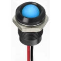 RS PRO Blue Panel Mount Indicator 24V DC 20mA Lead Wire Termination IP67 Prominent Bezel 130-2281