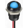 RS PRO Blue Panel Mount Indicator 24V DC 20mA Lead Wire Termination IP67 Prominent Bezel 130-2281