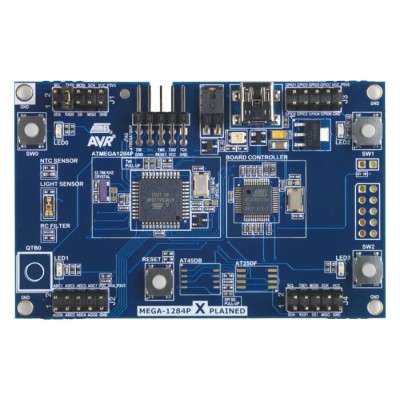Microchip Xplained MCU Development Board ATMEGA1284P-XPLD Evaluation Kit with AVR MCU, QTouch Button, 4 LEDs, 3 Pushbuttons
