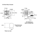 LEMO Circular Connector Panel Mount 4 Contacts 14 mm Socket Female IP50 1B Series EGG.1B.304.CLL