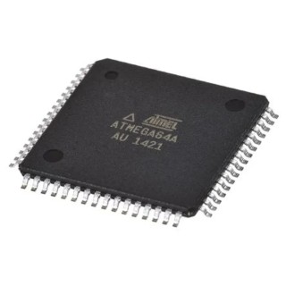 Microchip 8 bit AVR ATmega Microcontroller 16 MHz 64kB FLASH 64-Pin TQFP ATMEGA64A-AU