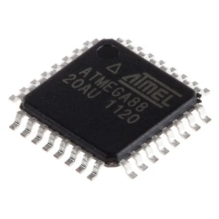 Microchip 8 bit AVR ATmega Microcontroller 20 MHz 8 kB FLASH 32-Pin TQFP ATMEGA88-20AU