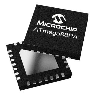 Microchip 8-bit AVR ATmega Microcontroller 8kB FLASH, 10 MHz, 32-Pin VQFN Package ATMEGA88V-10MU