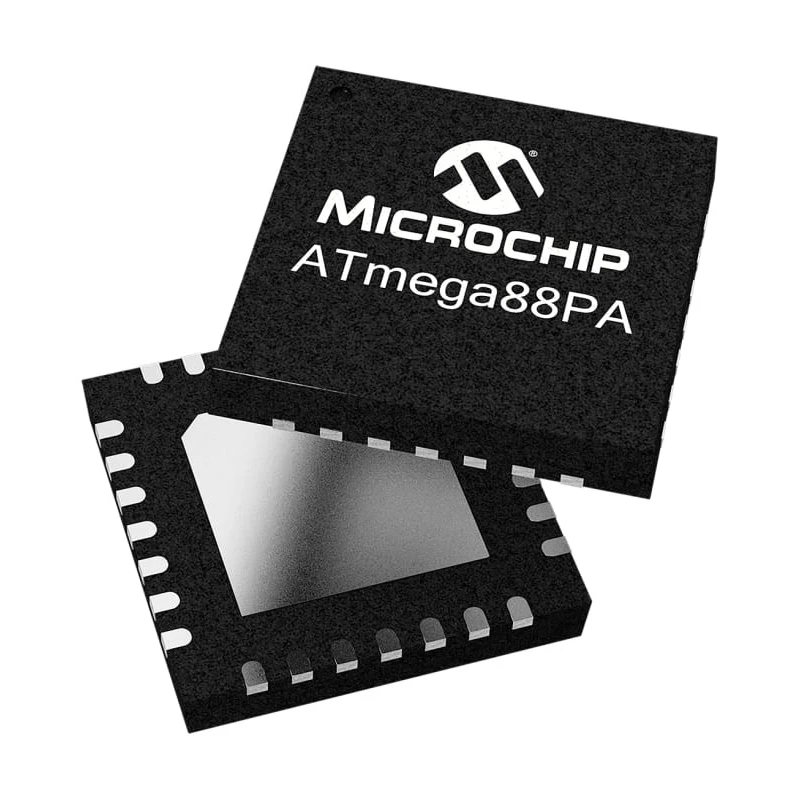 Microchip 8-bit AVR ATmega Microcontroller 8kB FLASH, 10 MHz, 32-Pin VQFN Package ATMEGA88V-10MU