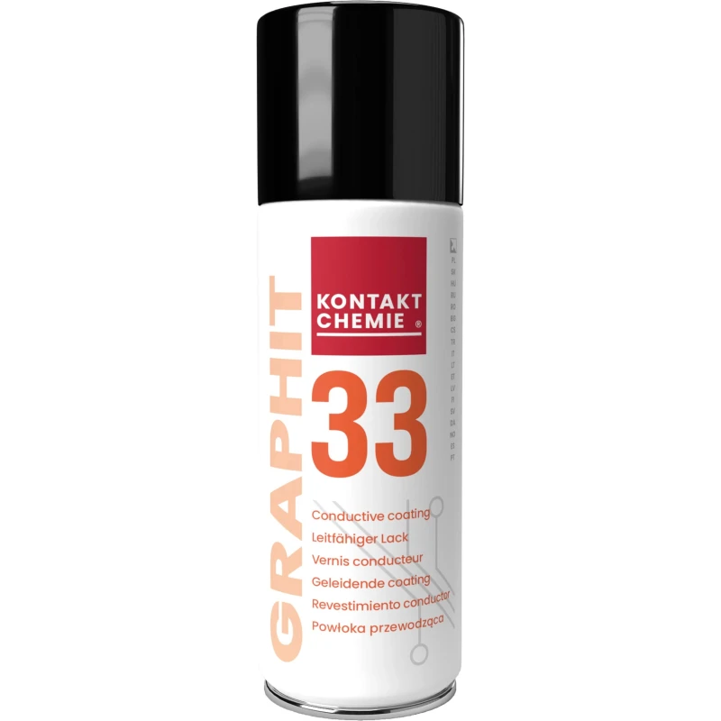 Kontakt Chemie Black Graphite Conductive Lacquer for Electronic PCB Applications 200 ml Aerosol 250-300°C 76009