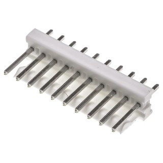 TE Connectivity MTA-100 Series Straight Through Hole Pin Header, 10 Contact, 2.54 mm Pitch, 1 Row, Unshrouded 1-640456-0