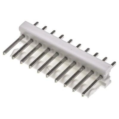 TE Connectivity MTA-100 Series Straight Through Hole Pin Header, 10 Contact, 2.54 mm Pitch, 1 Row, Unshrouded 1-640456-0