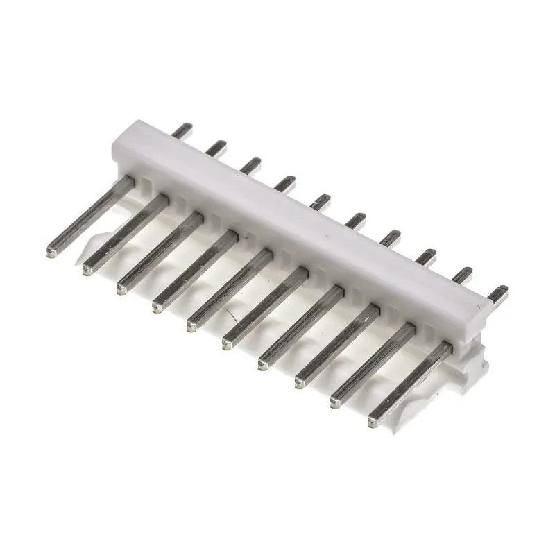 TE Connectivity MTA-100 Series Straight Through Hole Pin Header, 10 Contact, 2.54 mm Pitch, 1 Row, Unshrouded 1-640456-0