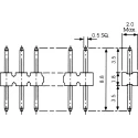HARWIN M22 Series Straight Through Hole Pin Header 12 Contacts 2 mm Pitch 1 Row Unshrouded M22-2011205