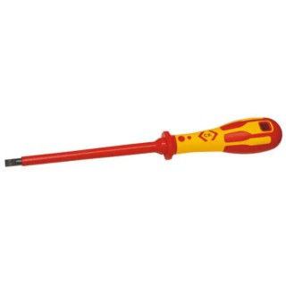 CK Insulated Screwdriver with 125 mm Chrome Vanadium Steel Blade VDE/1000V Approved, Ergonomic Polypropylene T49144-055