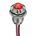 RS PRO Red Panel Mount Indicator, 1.8V DC, 3.3V DC, 20mA, Lead Wire Termination, IP67, Prominent Bezel 132-9098