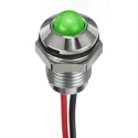 RS PRO Green Panel Mount Indicator 12V DC 20mA Lead Wire Termination IP67 Prominent Bezel 132-9104