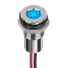 RS PRO Blue Panel Mount Indicator, 24V dc, 20mA Current, Lead Wire Termination, IP67 Rating, Flush Silver Bezel 132-9126