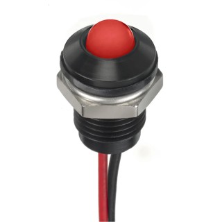 RS PRO Red Panel Mount Indicator, 1.8V dc, 3.3V dc, 20mA, Lead Wire Termination, IP67, Prominent Bezel 132-9128