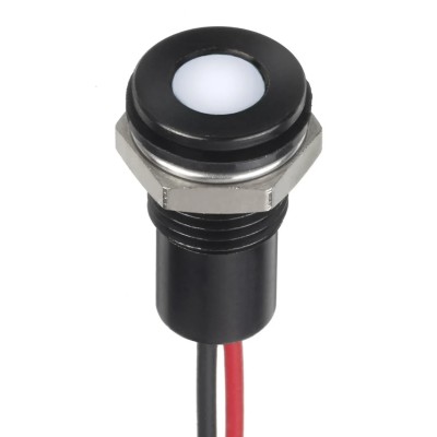 RS PRO White Panel Mount Indicator 24V DC 20mA Lead Wire Termination IP67 Flush Bezel 132-9157