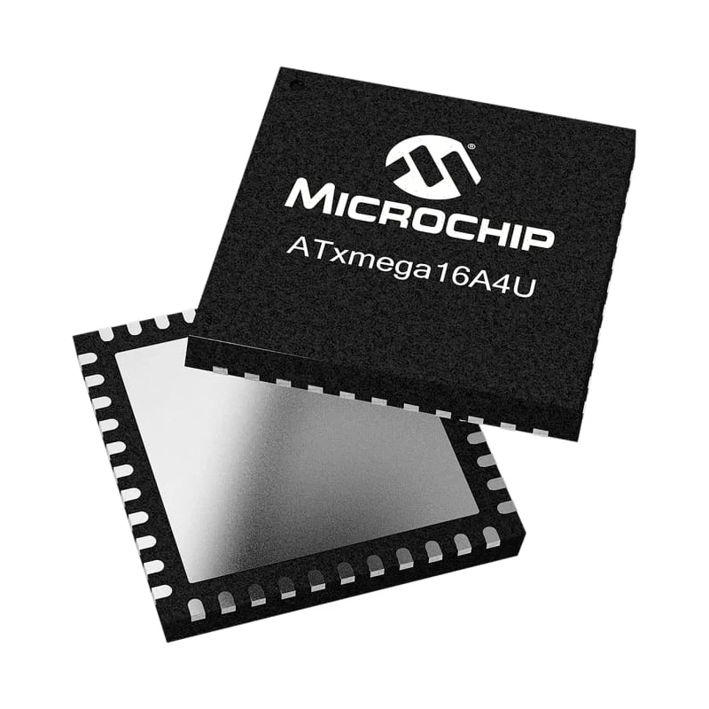Microchip 16 bit AVR XMEGA Microcontroller, 32 MHz FLASH, 44-Pin VQFN ATXMEGA16A4U-MH