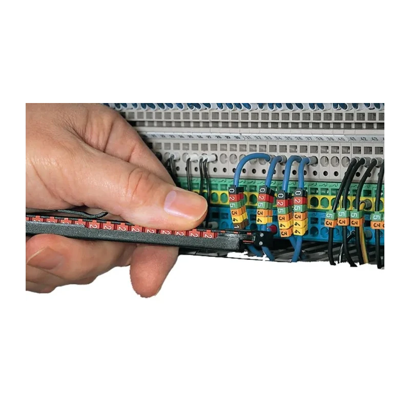 HellermannTyton Snap-On Cable Marker Kit, Pre-Printed 0-9, Multicolour Polyamide 66, 2 to 2.8 mm Cable Diameter WIC1