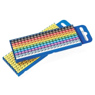 HellermannTyton Snap-On Cable Marker Kit, Pre-Printed 0-9, Multicolour, For 4.3 to 5.3 mm Cable Diameter, Polyamide 66 WIC3