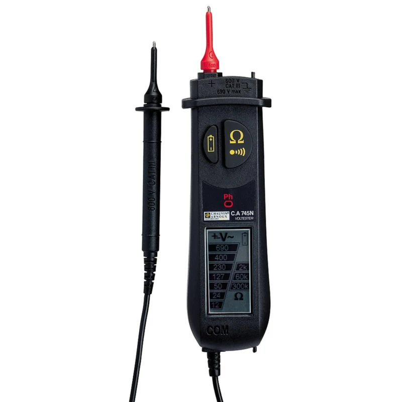 Chauvin Arnoux LCD Voltage Indicator CA 745N 690V AC/DC Continuity Check Battery Powered CAT III P01191743Z