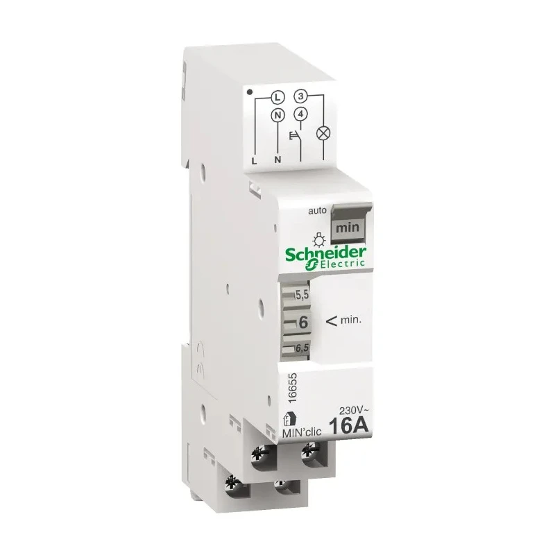 Schneider Electric Acti9 Series DIN Rail Timer Relay 230V AC, 1 to 7 Min 16655