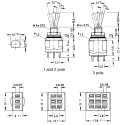 KNITTER-SWITCH Toggle Switch, Panel Mount, On-On SPDT, Solder Terminal, 30 V dc, 250 V ac MTE 106 D