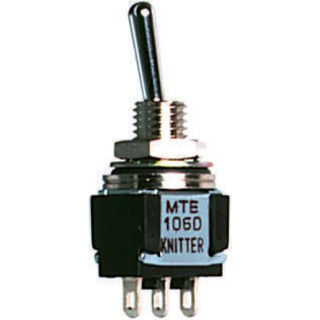 KNITTER-SWITCH Panel Mount Toggle Switch On-Off-On SPDT, Solder Terminal, 30 V DC, 250 V AC MTE 106 E