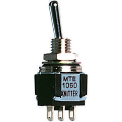 KNITTER-SWITCH Panel Mount Toggle Switch On-Off-On SPDT, Solder Terminal, 30 V DC, 250 V AC MTE 106 E