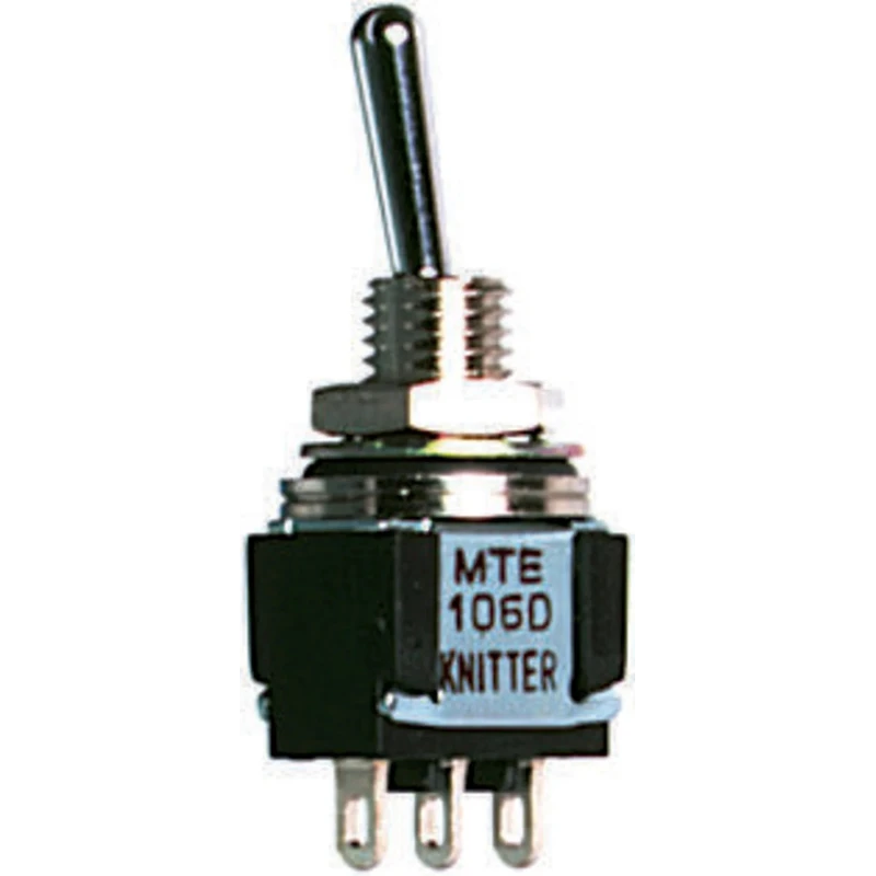 KNITTER-SWITCH Panel Mount Toggle Switch On-Off-On SPDT, Solder Terminal, 30 V DC, 250 V AC MTE 106 E