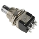 KNITTER-SWITCH Push Button Switch, Momentary, Panel Mount, 12.5 mm Cutout, Silver Actuator, DPDT, IP67, 250 V AC MPG 206 R