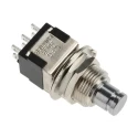 KNITTER-SWITCH Push Button Switch, Momentary, Panel Mount, 12.5 mm Cutout, Silver Actuator, DPDT, IP67, 250 V AC MPG 206 R