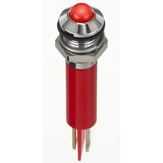 RS PRO Red Panel Mount Indicator 2V DC 20mA Solder Lug Termination IP67 Prominent Bezel 134-5531