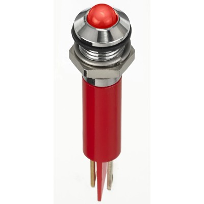 RS PRO Red Panel Mount Indicator 2V DC 20mA Solder Lug Termination IP67 Prominent Bezel 134-5531