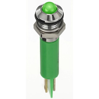 RS PRO Green 2V DC 20mA Prominent Silver Bezel Panel Mount Indicator 134-5532