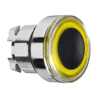 Schneider Electric Harmony Series Yellow Momentary Push Button Head 22 mm Cutout Metal, IP69K, IP67, IP66 ZB4BW983