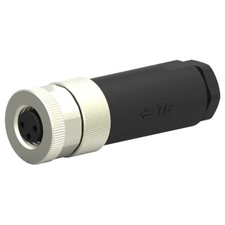 TE Connectivity Industrial Circular Connector, 3 Contacts, Cable Mount, M8 Size, Plug Female, IP67, 60V, 3A T4010008031-000