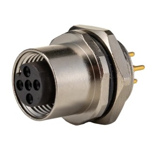 TE Connectivity Circular Connector 5 Contacts Front M12 Socket Female IP67 Nylon Housing T4143012051-000